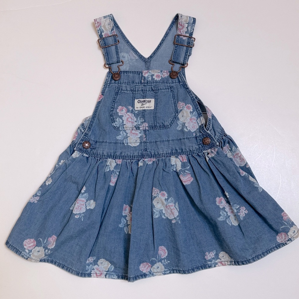 OshKosh B'gosh Denim Floral Jumper Dress | 24 months